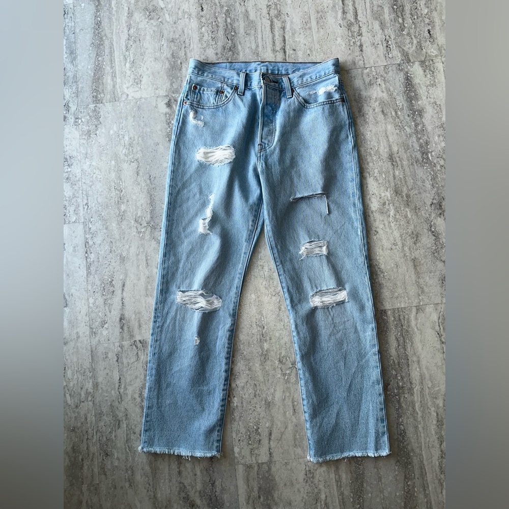 Levi's Light Blue Distressed Jeans